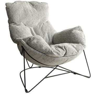 Industrial mixed weave fabric 1 seater sofa chair pomp in white background.