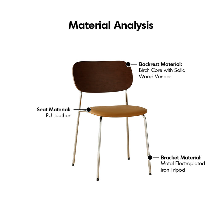 Industrial pu leather dining chair nika conceptual design.