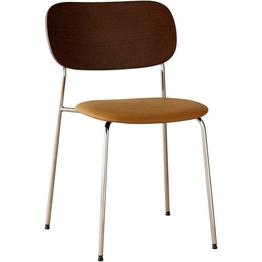 Industrial pu leather dining chair nika in white background.