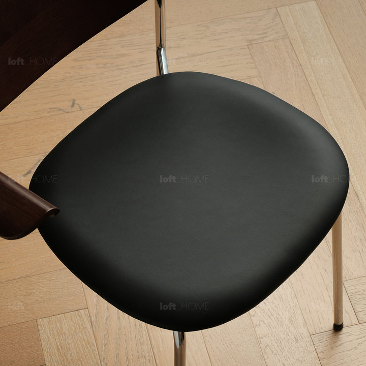 Industrial pu leather dining chair with armrest nika environmental situation.
