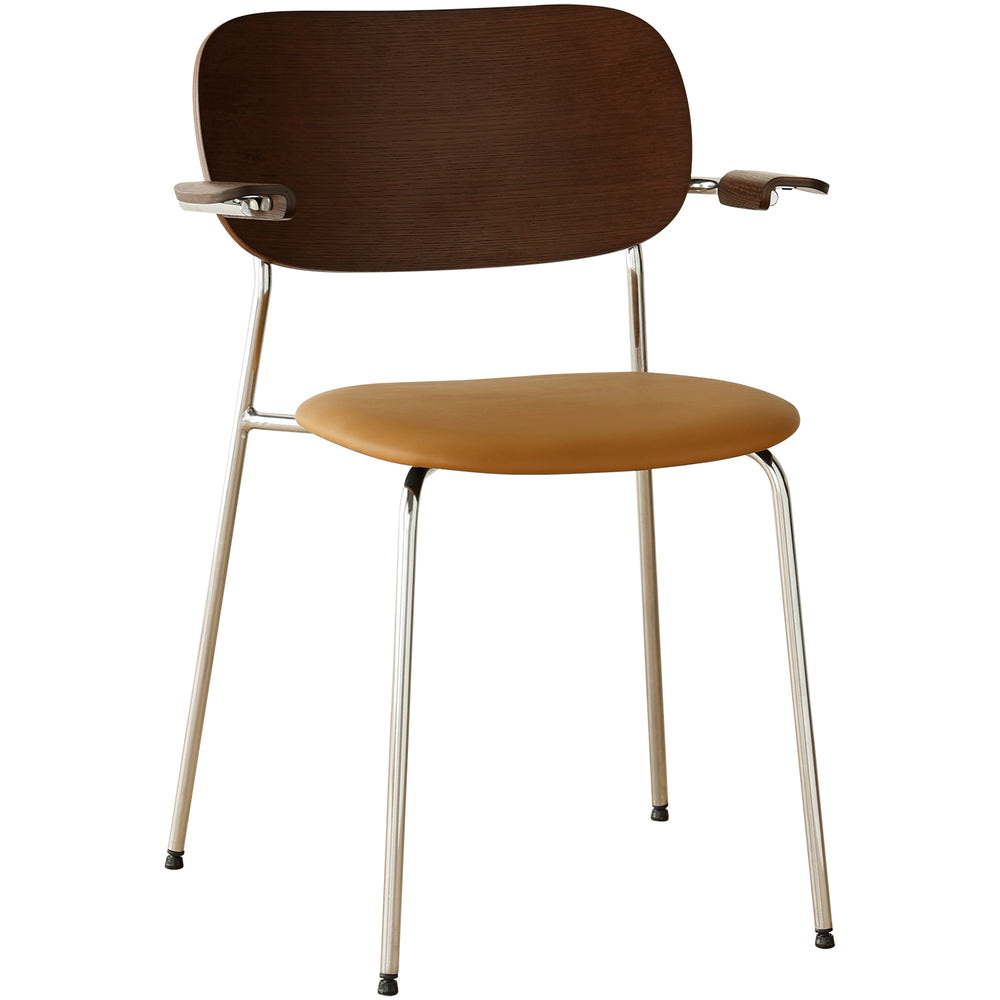 Industrial pu leather dining chair with armrest nika primary product view.
