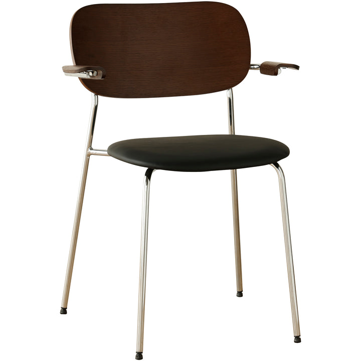Industrial pu leather dining chair with armrest nika detail 2.