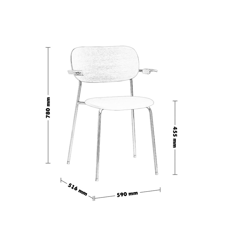 Industrial pu leather dining chair with armrest nika size charts.