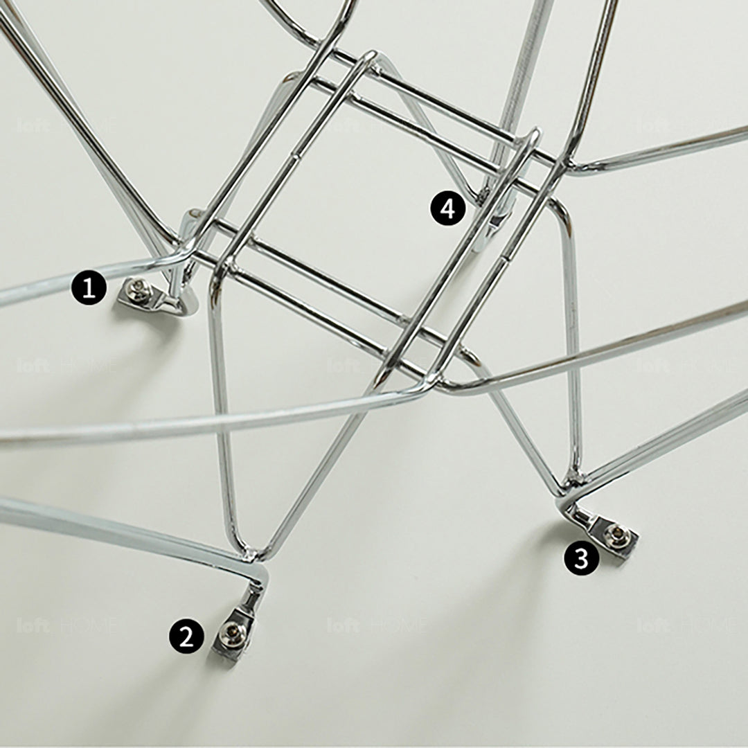 Industrial plywood steel dining table eames detail 1.