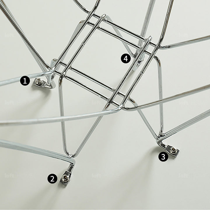 Industrial plywood steel dining table eames detail 1.