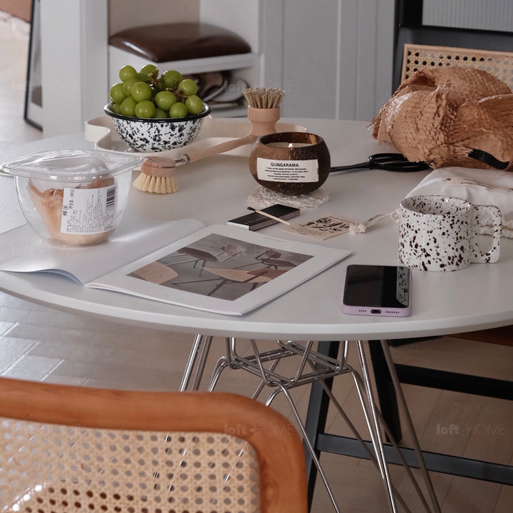 Industrial plywood steel dining table eames detail 2.