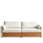 Japandi Boucle Fabric Pine Wood Storage 3 Seater Sofa KANGAROO