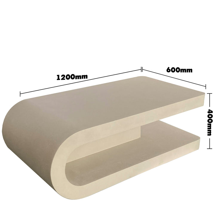 Japandi microcement coffee table flow size charts.