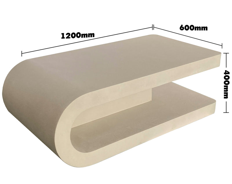 Japandi Microcement Coffee Table FLOW Size Chart