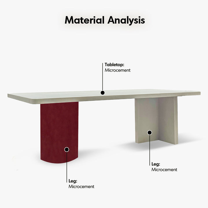 Japandi microcement dining table lavo in real life style.