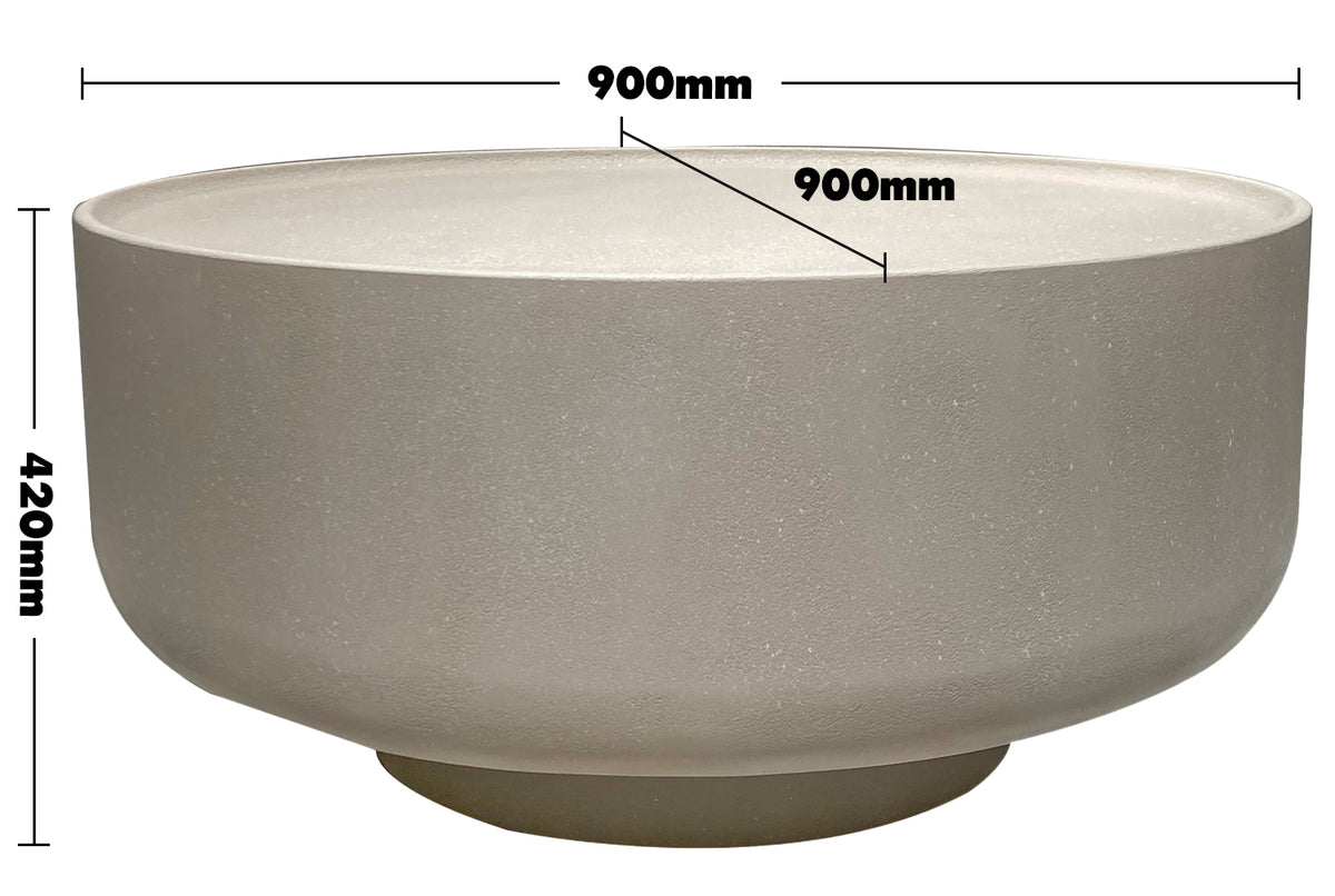 Japandi Microcement Round Coffee Table OVA Size Chart