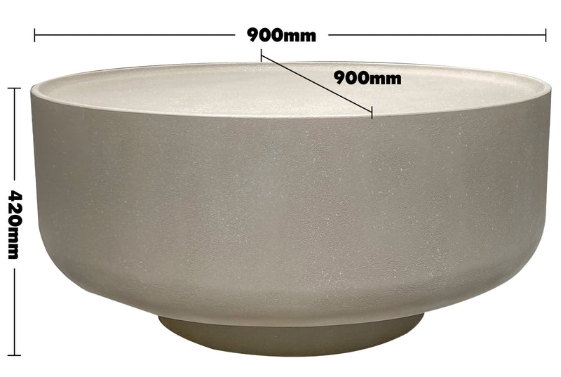 Japandi Microcement Round Coffee Table OVA Size Chart