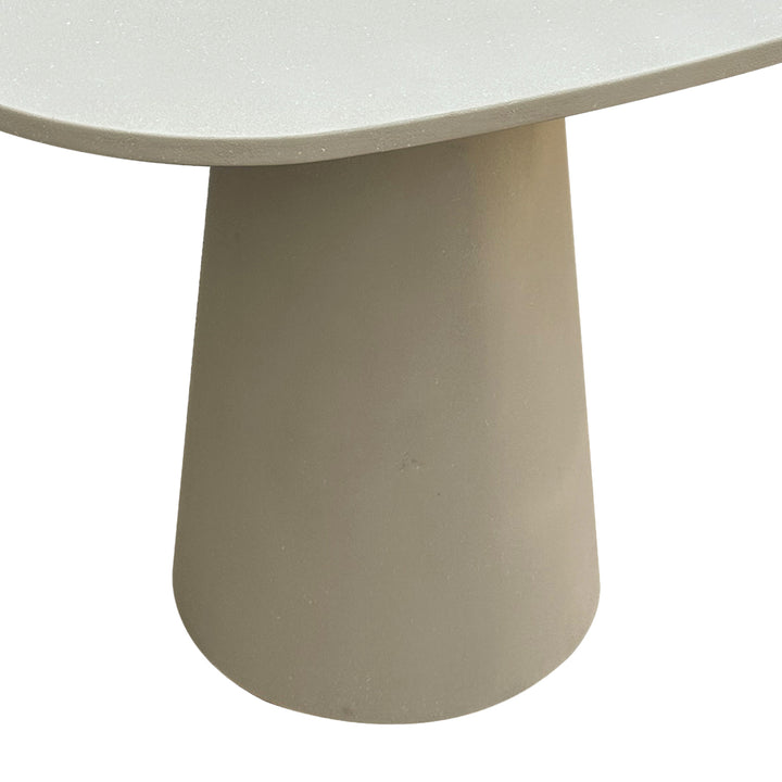 Japandi microcement round dining table voro in real life style.