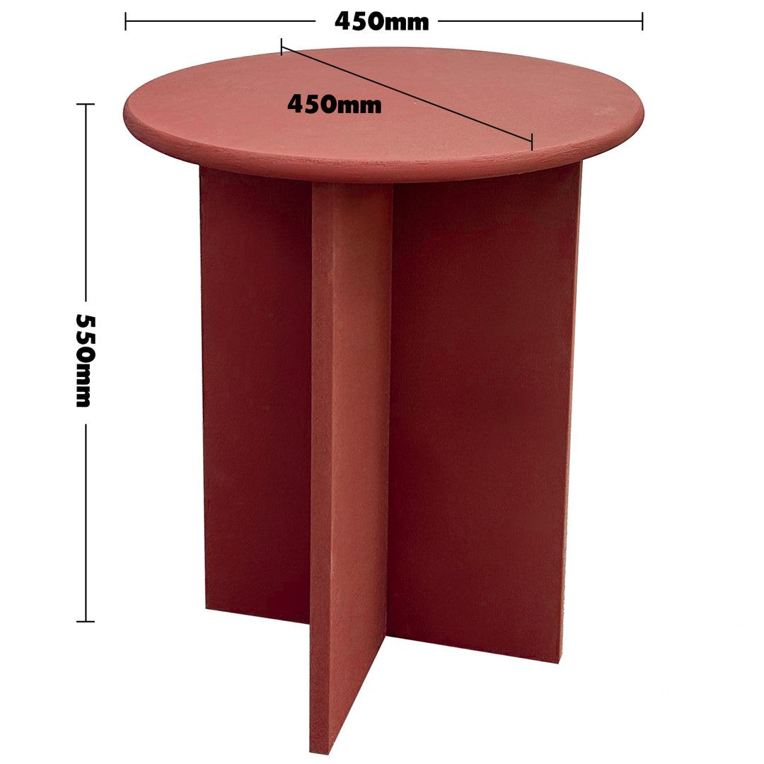 Japandi microcement side table arto size charts.