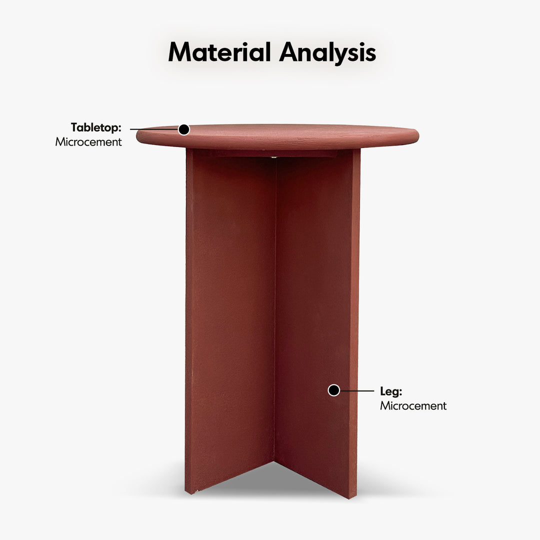 Japandi microcement side table arto with context.