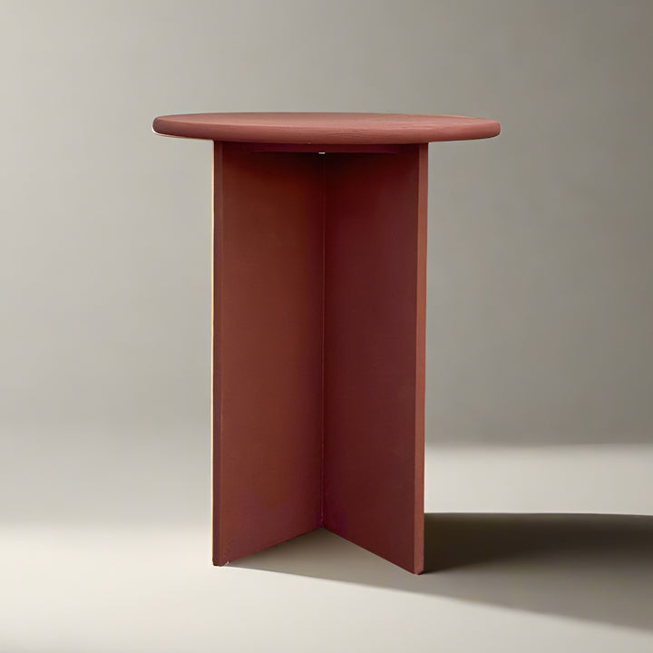 Japandi microcement side table arto in details.