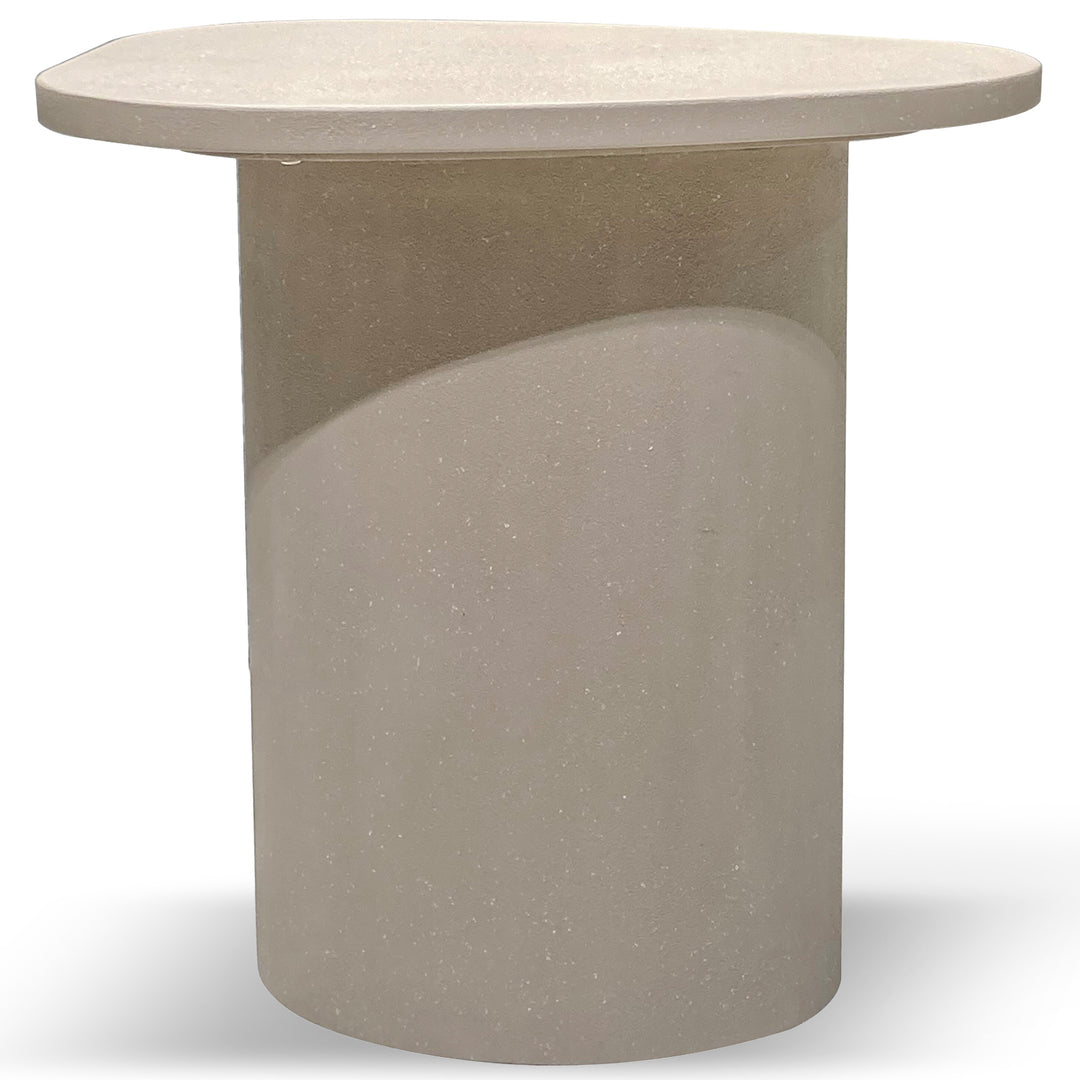 Japandi microcement side table kano conceptual design.