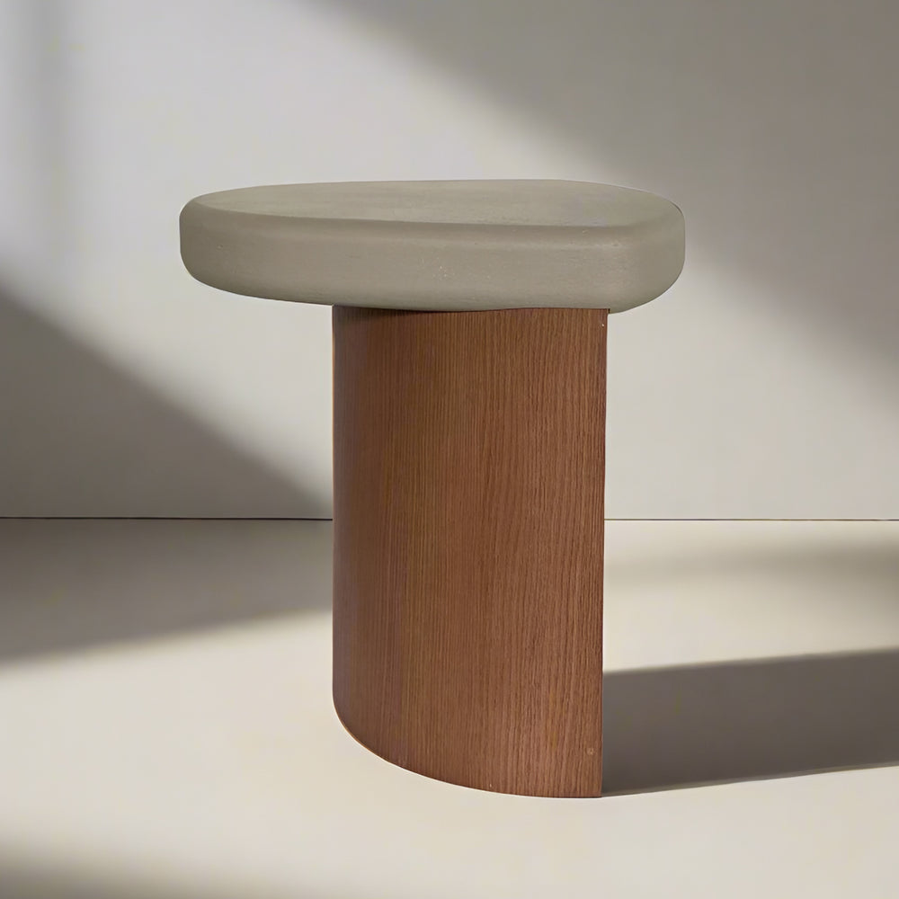 Japandi microcement side table kano primary product view.