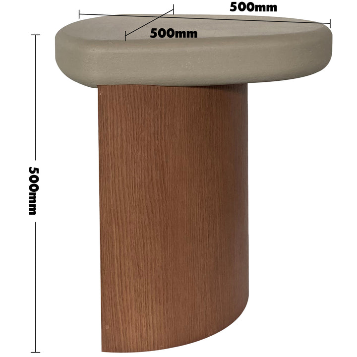 Japandi microcement side table kano size charts.