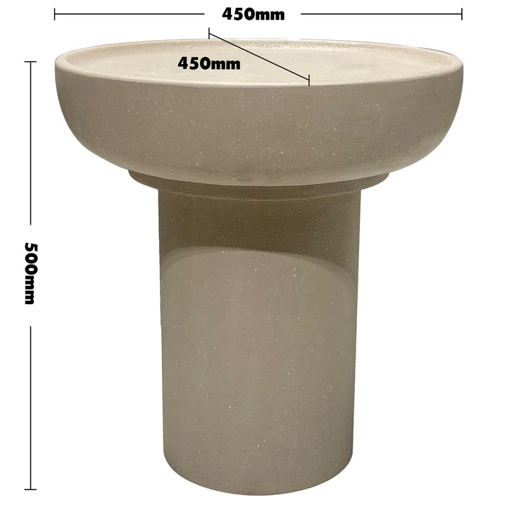 Japandi microcement side table pura size charts.