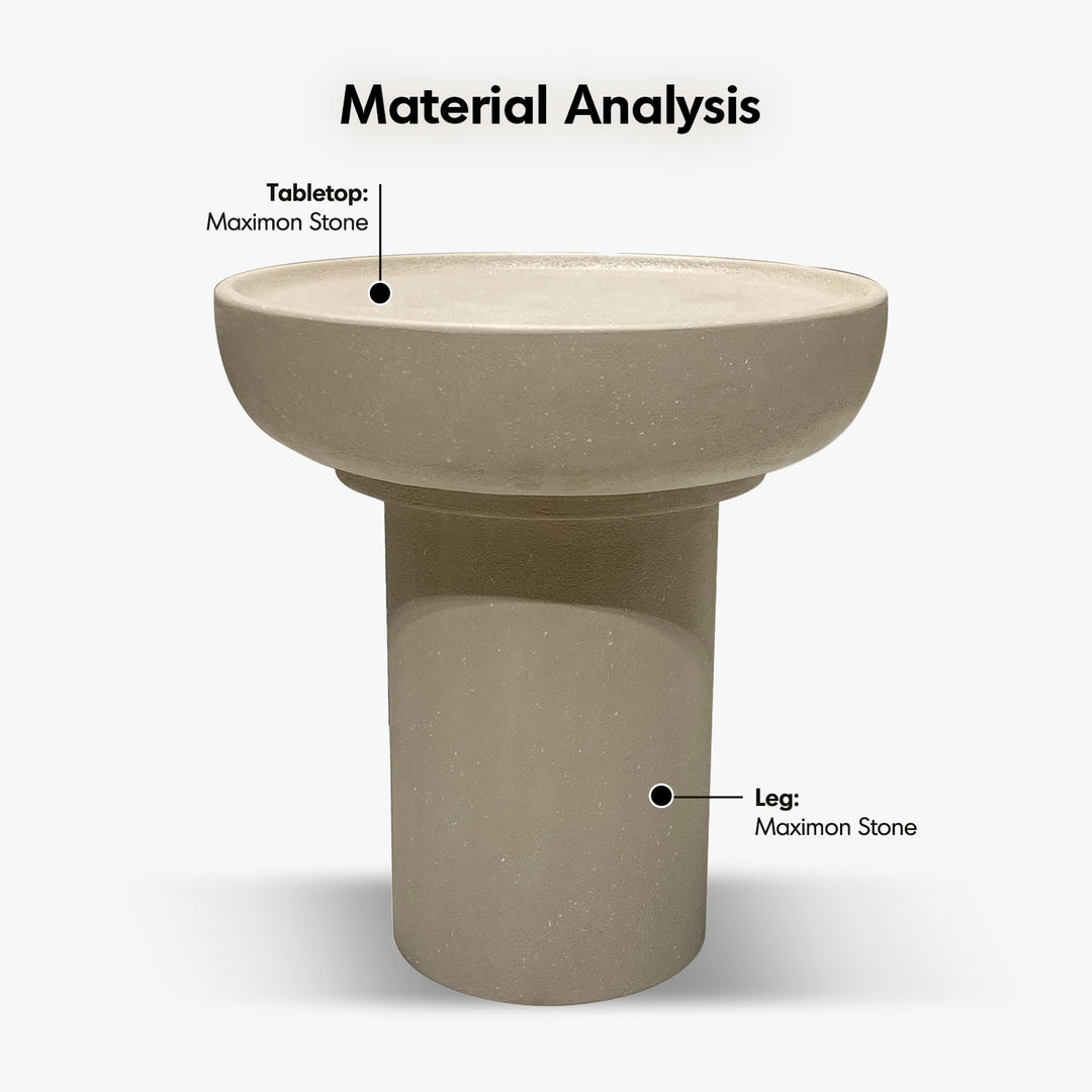 Japandi microcement side table pura with context.