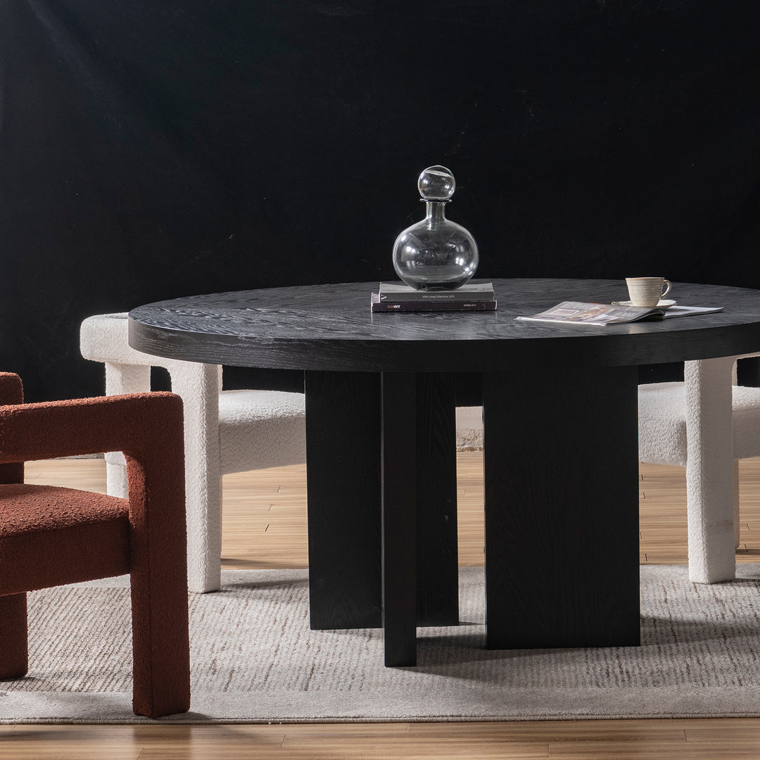 Japandi Wood Round Dining Table CARR