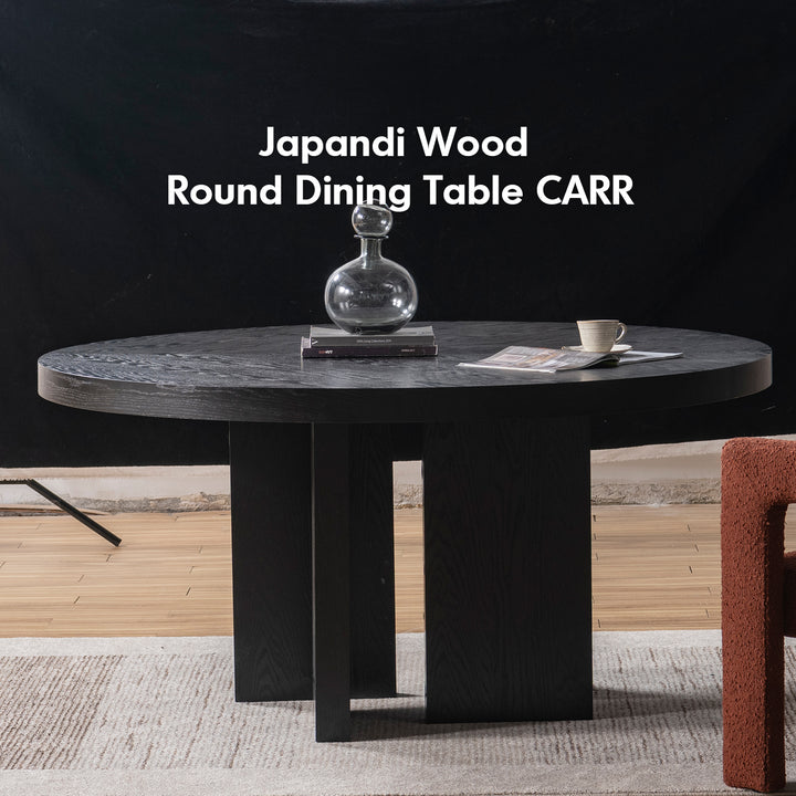 Japandi Wood Round Dining Table CARR