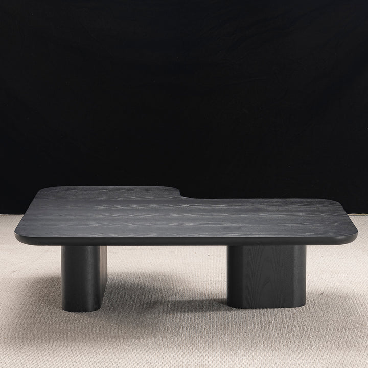 Japandi ash wood coffee table noiru in close up details.