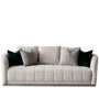 Japandi Cotton Fabric 3 Seater Sofa PANNA
