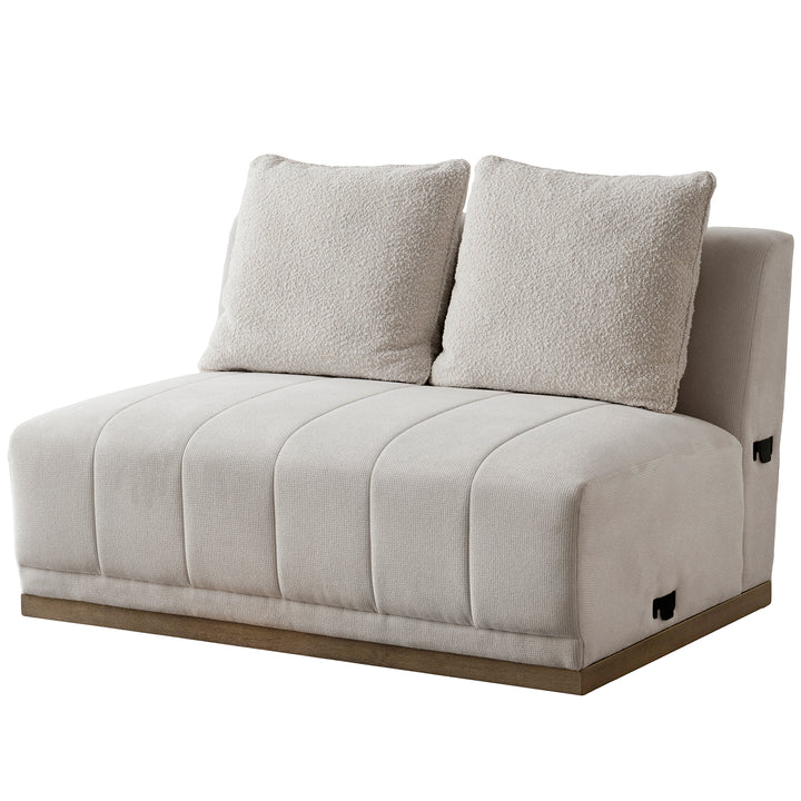 Japandi cotton fabric sectional 4 seater sofa panna environmental situation.