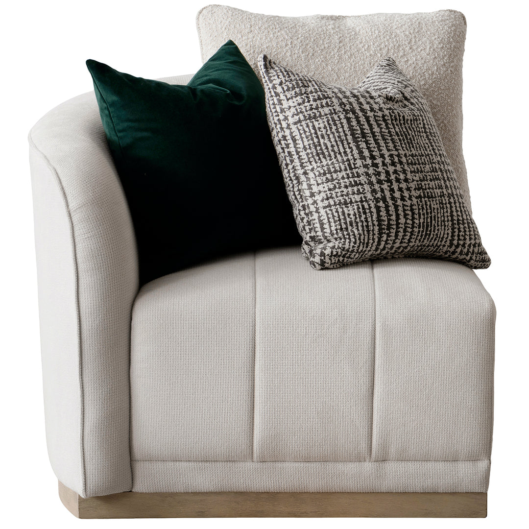 Japandi cotton fabric sectional 4 seater sofa panna conceptual design.