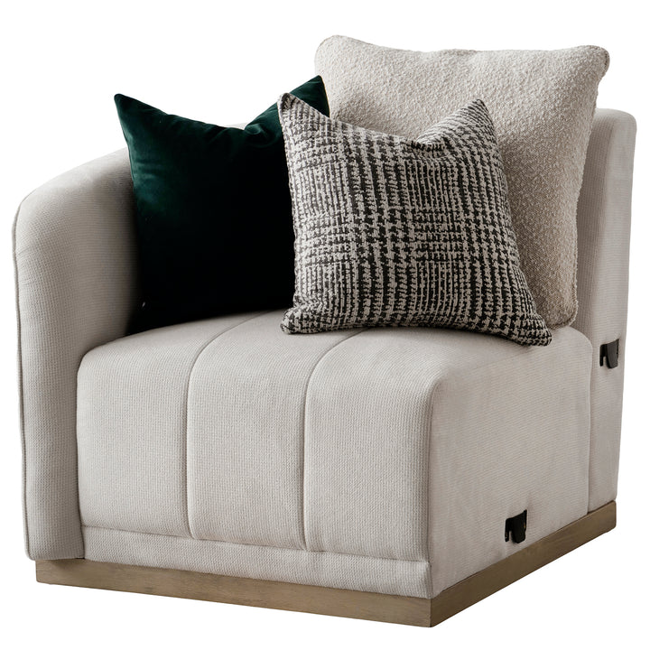 Japandi cotton fabric sectional 4 seater sofa panna situational feels.