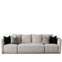 Japandi Cotton Fabric Sectional 4 Seater Sofa PANNA