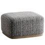 Japandi Mixed Weave Fabric Ottoman PANNA