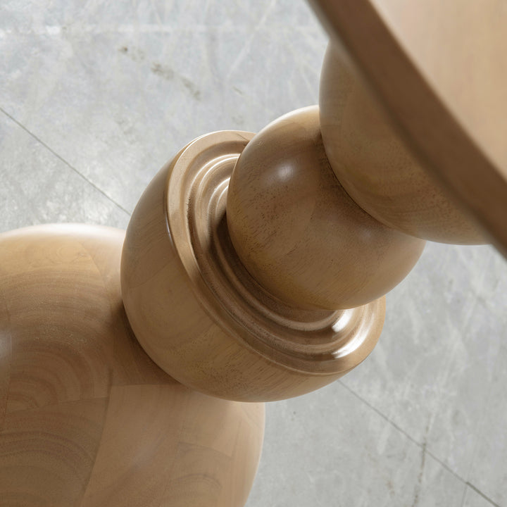 Japandi rubber wood side table tumbo color swatches.
