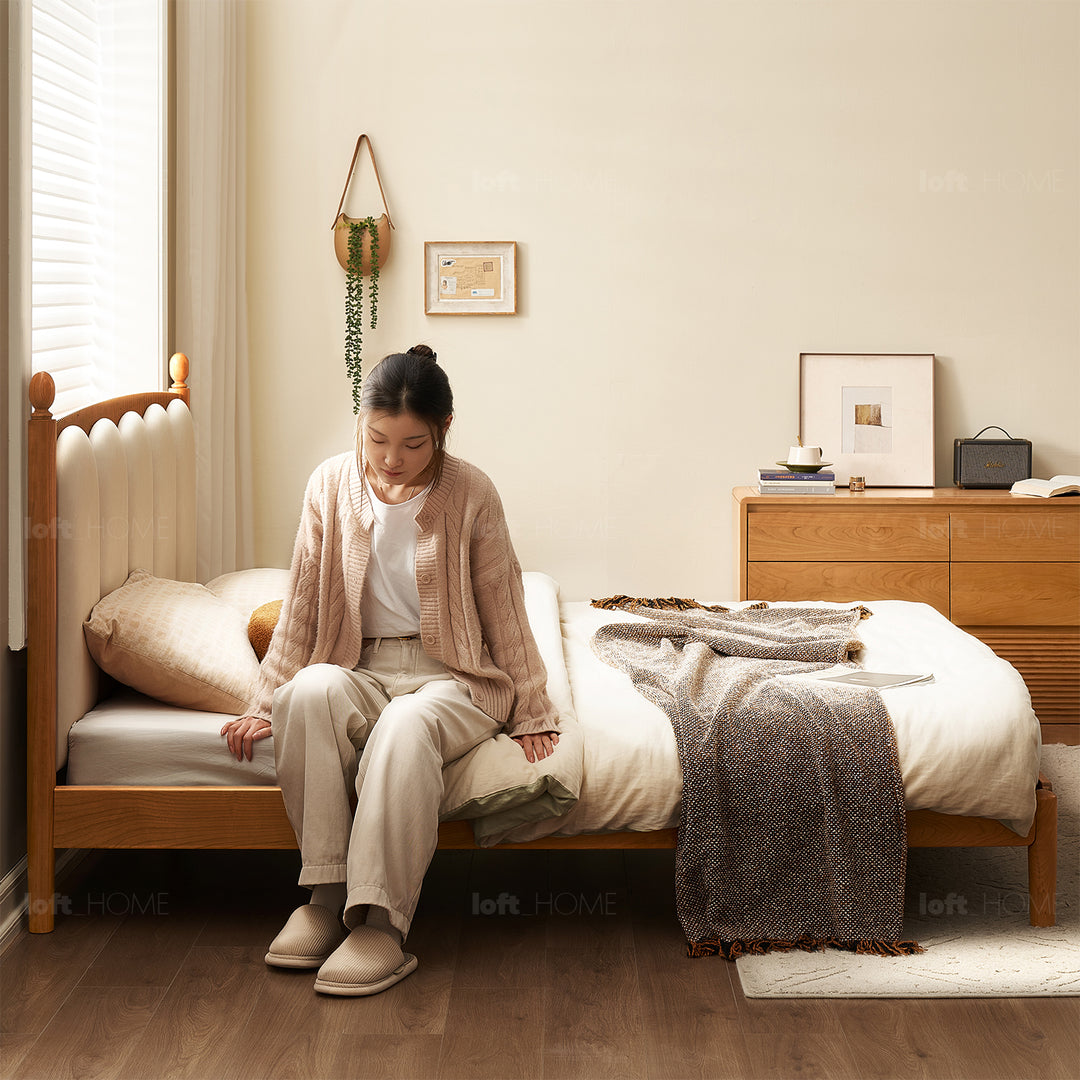 Japandi Wood Bed Frame CHERRY RADIANT Detail 10