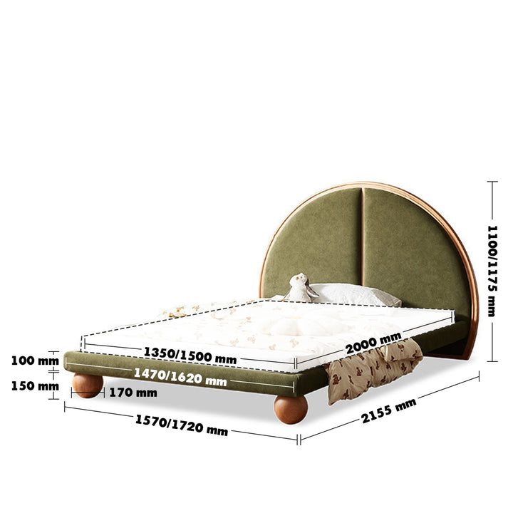 Japandi Wood Bed SUNNYDAWN Size Chart