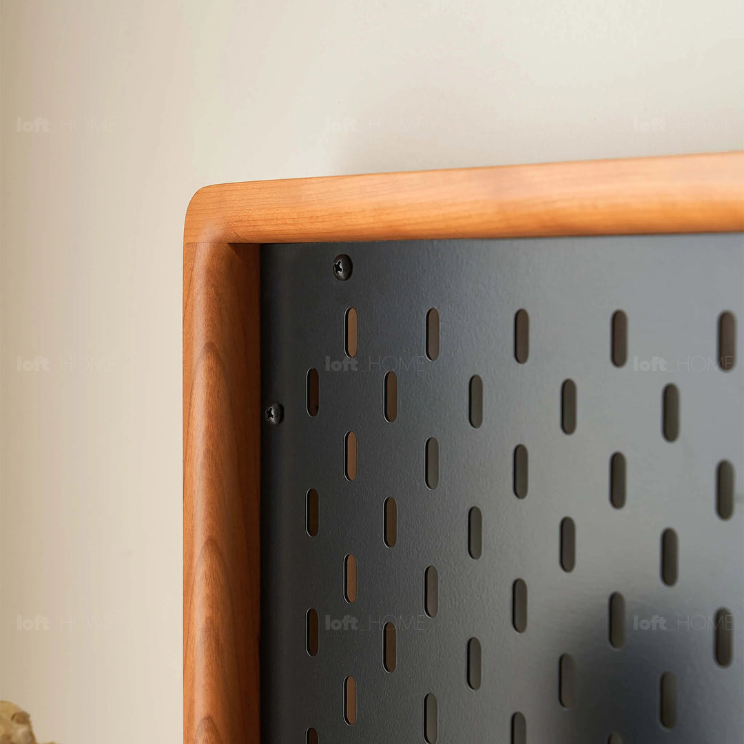 Japandi Wood Shoe Cabinet CHERRY BRAID Detail 15
