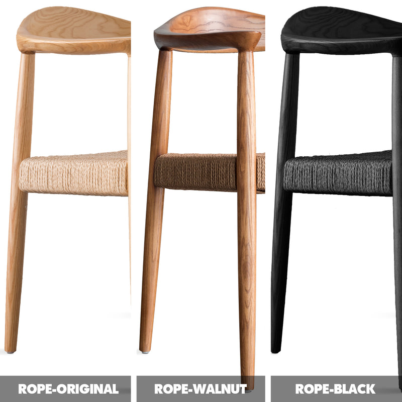 Japandi Wood Woven Rope Dining Chair KENNEDY Color Swatches