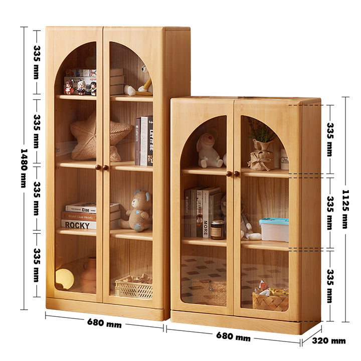Scandinavian Wood Kids Shelf ARCHI Size Chart