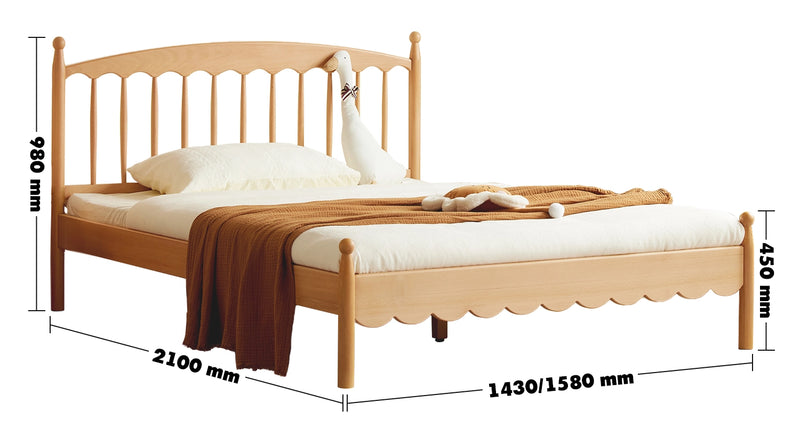 Scandinavian Wood Kids Bed WINSOR Size Chart
