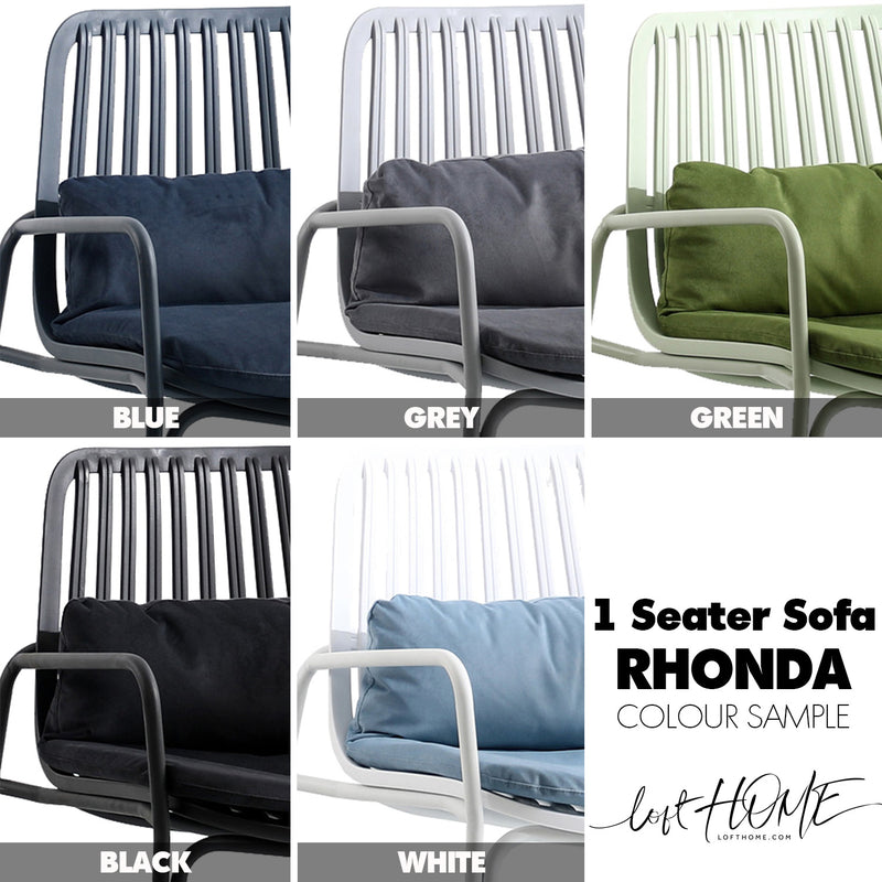 Modern Plastic 1 Seater Sofa RHONDA Color Swatches