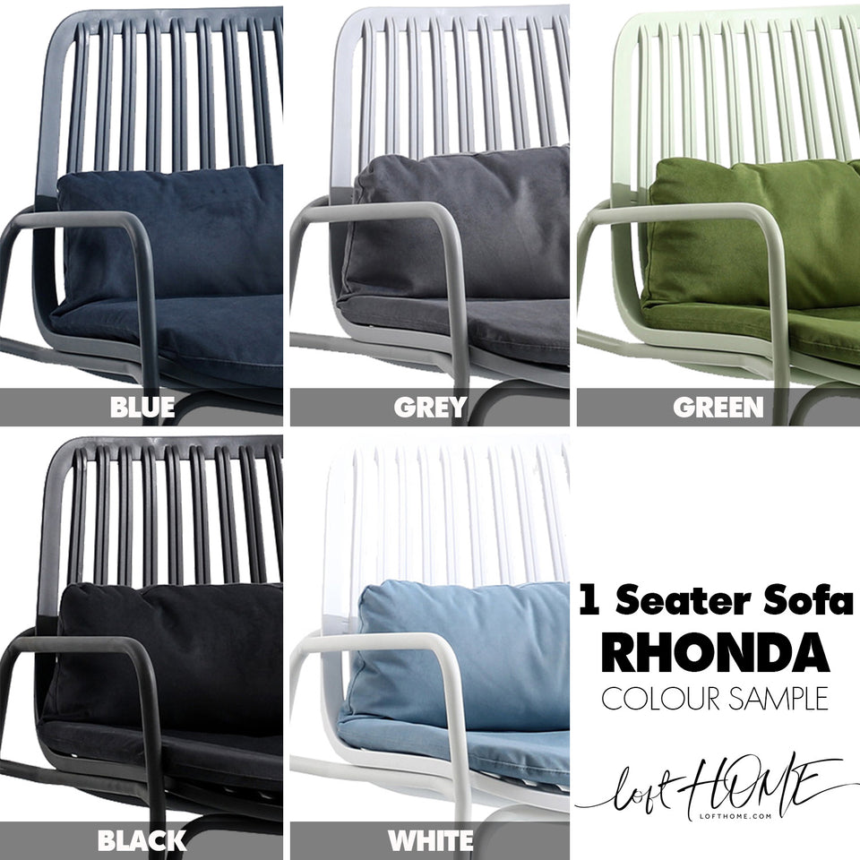 Modern Plastic 1 Seater Sofa RHONDA Color Swatches