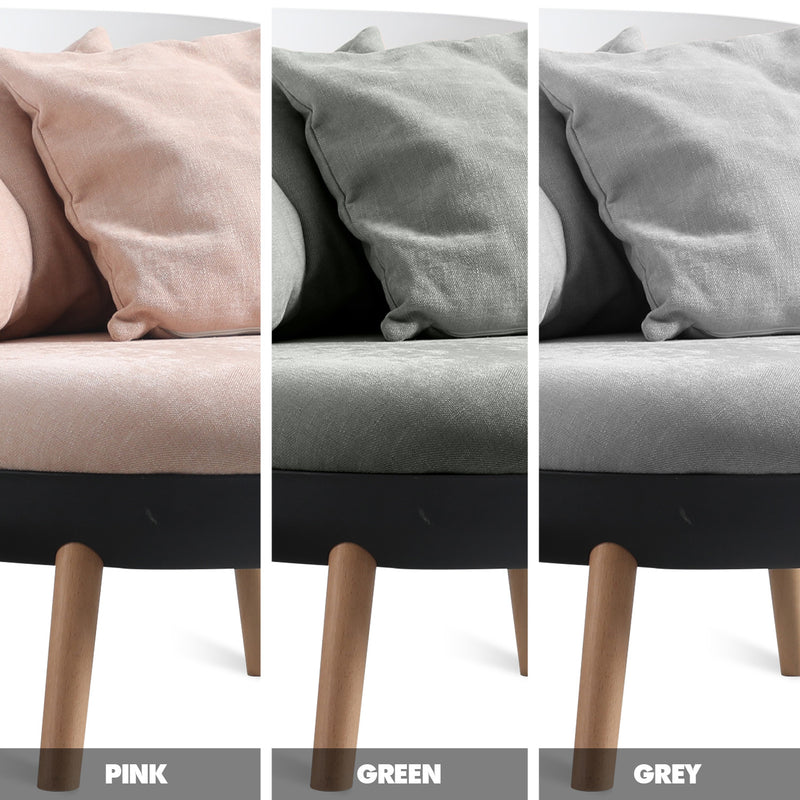 Modern Fabric 1 Seater Sofa MAKRON Color Swatches