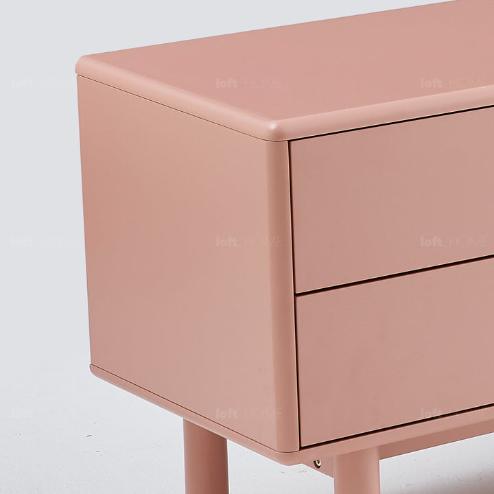 Modern Wood TV Console LUNA Pink In-context