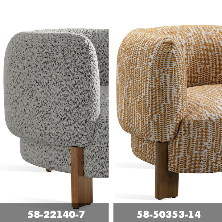 Scandinavian chenille velvet fabric 1 seater sofa embrace color swatches.