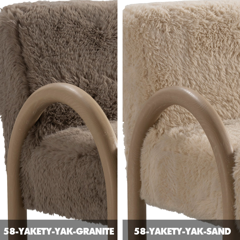 Scandinavian sherpa fabric 1 seater sofa shearling color swatches.