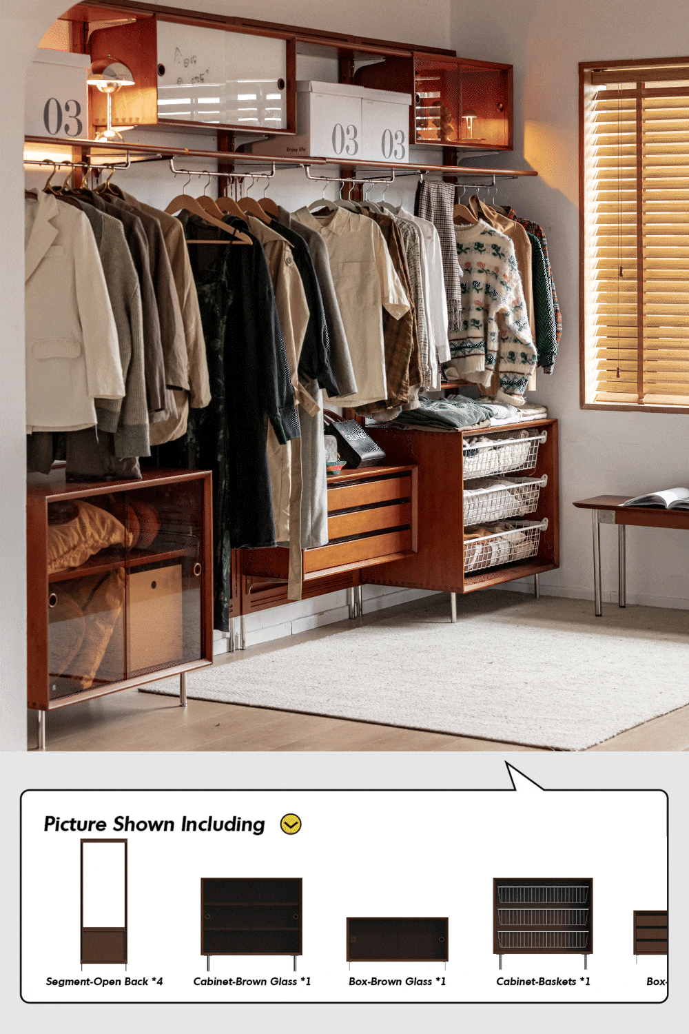 Vintage Boxwood Modular Hanging Wall Shelf System MUSE WARDROBE