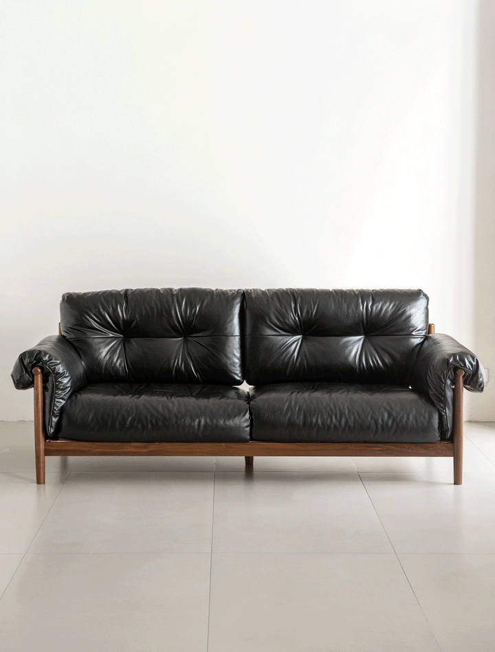 Scandinavian Chenille Velvet Fabric Walnut Wood 3 Seater Sofa Sofa OPEN BACKED