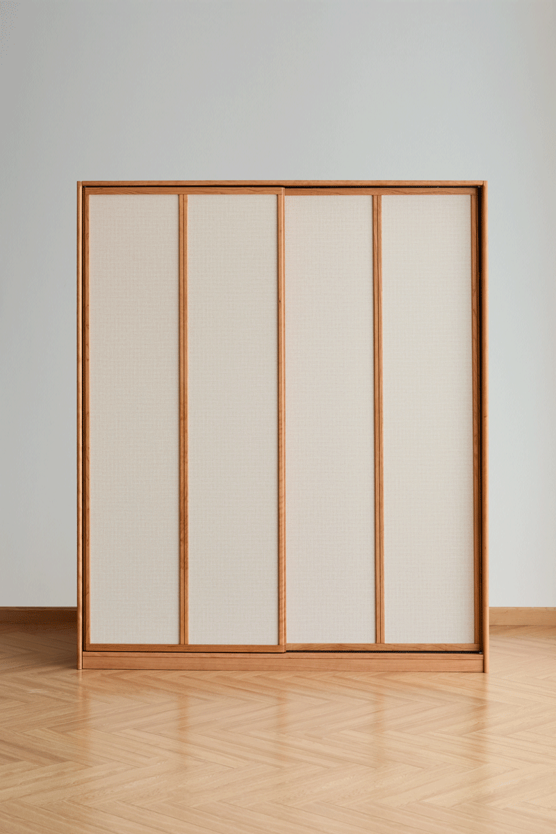 Scandinavian cherry wood sliding door wardrobe kangaroo size charts.